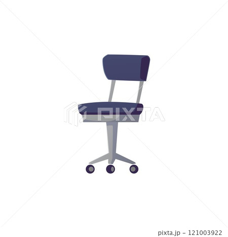 Office or desk rolling grey armchair vector icon, the office seat furniture interior, ergonomic computer chair on wheels 121003922