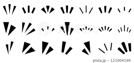 気付き　閃き　リアクション　アイコン　白黒　セット	 121004199