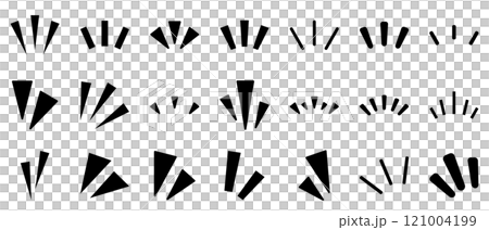 気付き　閃き　リアクション　アイコン　白黒　セット	 121004199