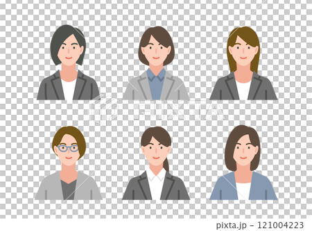 A set of female business people with a positive expression 121004223
