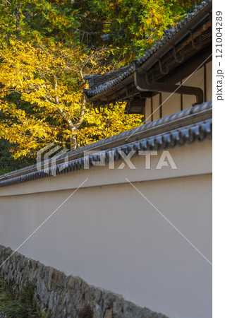 秋の京都 紅葉に包まれた天授庵の白壁 秋の京都 紅葉に包まれた天授庵の白壁 121004289
