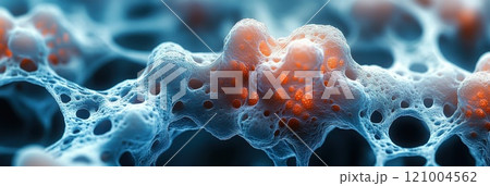 Nanoparticle fields depict dense, abstract arrangements of nanoscale particles, for scientific visuals 121004562