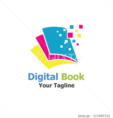 technology modern digital book logo vector icon illustration design template 121005332