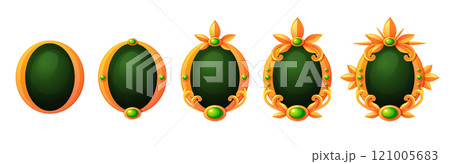 Game level ui icon. Gold rank badge achievement 121005683