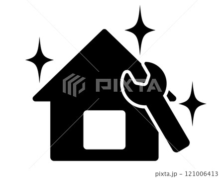 家のリフォーム工事のアイコン（シルエット） 121006413