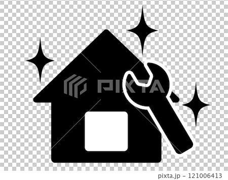 家のリフォーム工事のアイコン（シルエット） 121006413