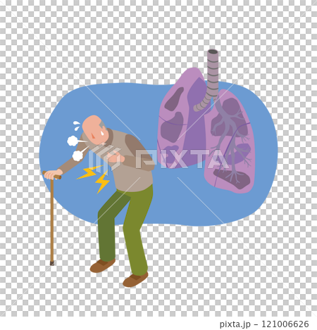 肺に病気がある高齢男性 121006626