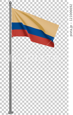 コロンビア共和国のはためく国旗の3Dイラスト(正面) コロンビア共和国のはためく国旗の3Dイラスト(正面) 121006692