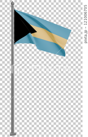 3D illustration of the Bahamas fluttering flag (front view) 3D illustration of the Bahamas fluttering flag (front view) 121006705