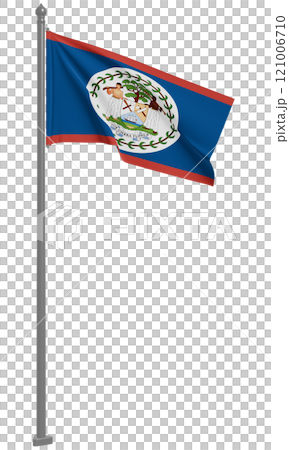 3D illustration of Belize fluttering flag (front view) 121006710