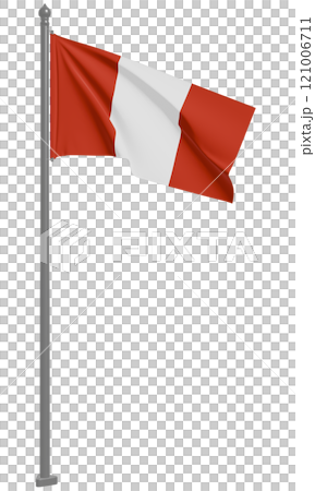 3D illustration of the fluttering flag of the Republic of Peru (front view) 121006711