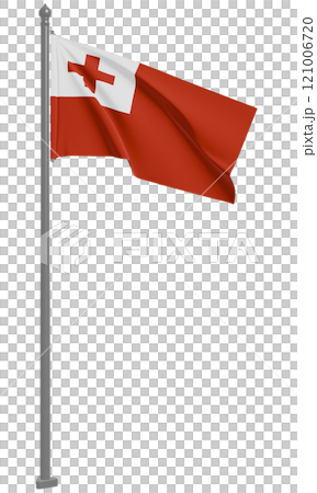 3D illustration of the fluttering flag of the Kingdom of Tonga (front view) 121006720