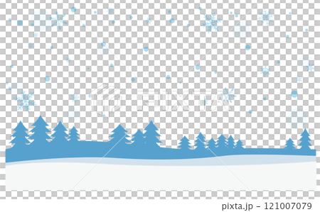 雪と自然の冬イラスト背景素材 121007079