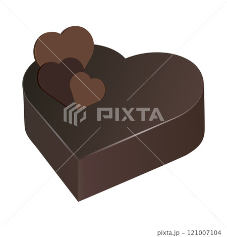 ハートのチョコレートケーキのイラスト ハートのチョコレートケーキのイラスト 121007104