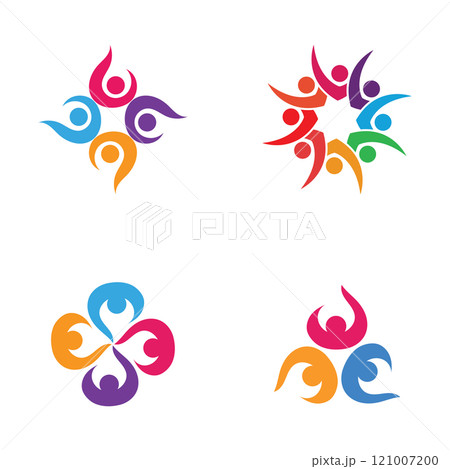 Colorful community group team People Logo Design 121007200