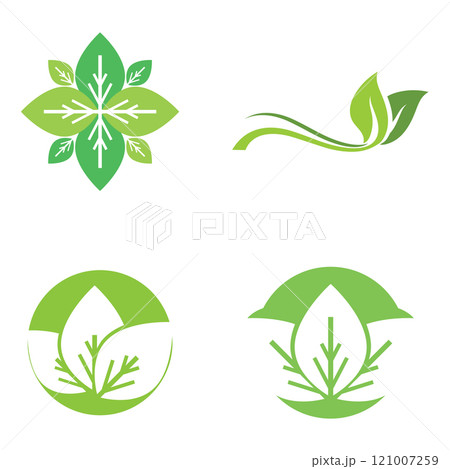 Nature leaf eco green logo icon Nature leaf eco green logo icon 121007259