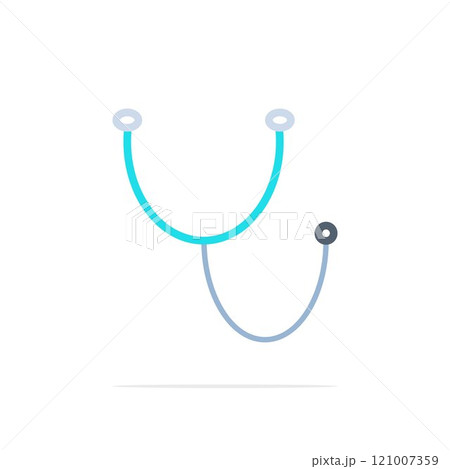 Stethoscope perfect linear UI icon. Medical health logo. Medical examination instrument and diagnostic tool 121007359