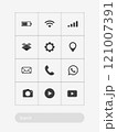 Classic user data and options, button settings line series. Contact info icons. 121007391