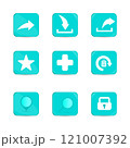 Simple three-dimensional buttons for web application. User interface elements for manage, search, payment form and component. 121007392