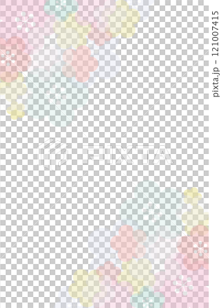 年賀状に使えるパステルの梅のフレーム 縦 年賀状に使えるパステルの梅のフレーム 縦 121007415