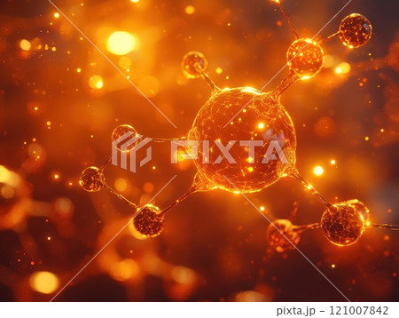 Molecule structure spheres atoms chemical connection network science technology energy 121007842