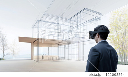 VRゴーグルをつけた人 VRゴーグルをつけた人 121008264