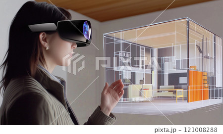 VRゴーグルをつけた人 121008288
