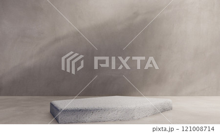 stone display podium product empty stage presentation platform minimal background. cosmetic beauty design pedestal modern stand rock backdrop space mockup. scene abstract blank floor show studio. 121008714
