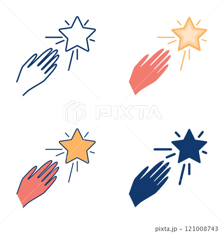 Motivation icon set in flat and line style 121008743