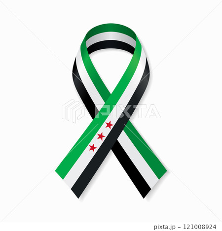 Syrian flag stripe ribbon wavy background layout. Vector illustration. Syrian flag stripe ribbon wavy background layout. Vector illustration. 121008924