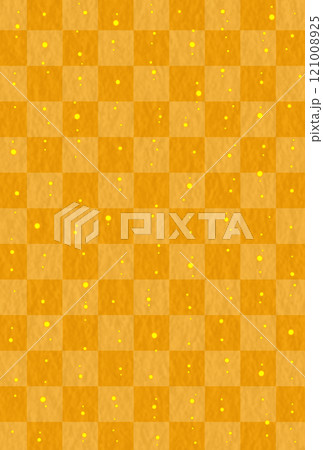 和柄　金色の市松模様　金粉　縦長 121008925