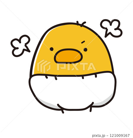 機嫌が悪いパンツおむつをはいたまんまるひよこ 121009167