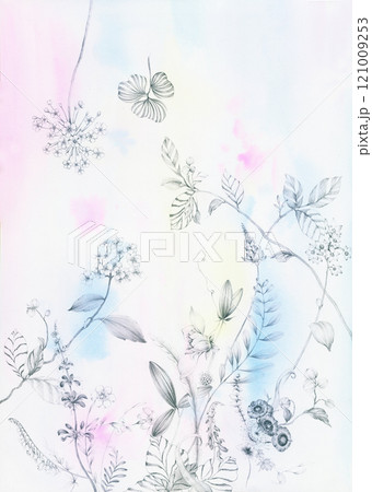 Exquisite Hand Painted Curly Motifs with Foliage 121009253