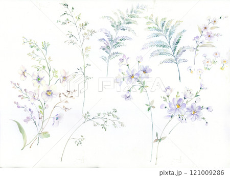 Unique Oil and Watercolor Creations of Floral Elements Unique Oil and Watercolor Creations of Floral Elements 121009286
