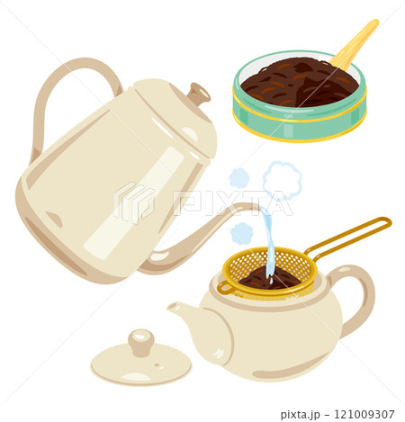 茶漉しで紅茶を淹れられるティーポットセット 茶漉しで紅茶を淹れられるティーポットセット 121009307