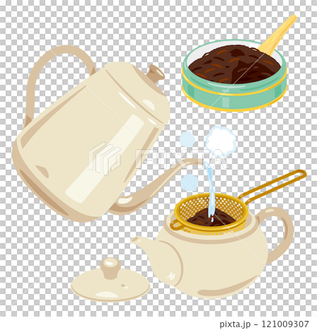 茶漉しで紅茶を淹れられるティーポットセット 茶漉しで紅茶を淹れられるティーポットセット 121009307
