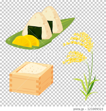 米穗、糙米、飯糰 米穗、糙米、飯糰 121009323