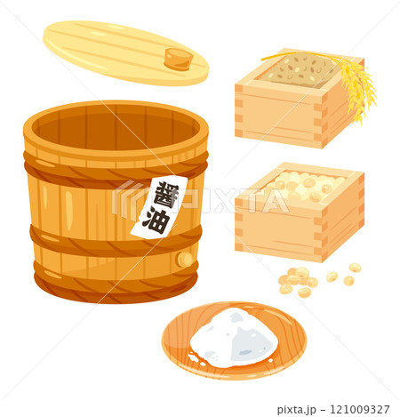 醤油樽と醤油の材料	 121009327
