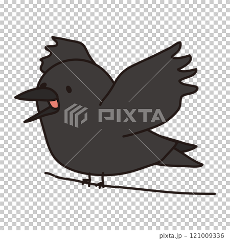 烏鴉在電線上烏鴉 121009336