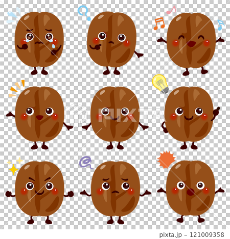 咖啡豆人物表情集 121009358