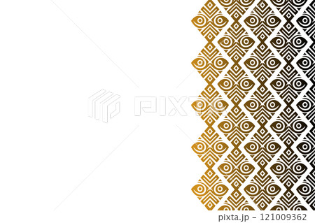 Tribal hand drawn border edge pattern with empty blank space for text. Geometric vector template design. Tribal hand drawn border edge pattern with empty blank space for text. Geometric vector template design. 121009362