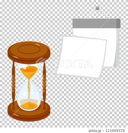 Hourglass and calendar illustration 121009378