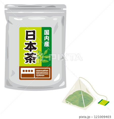 パックに入った日本茶のティーバッグ 121009403