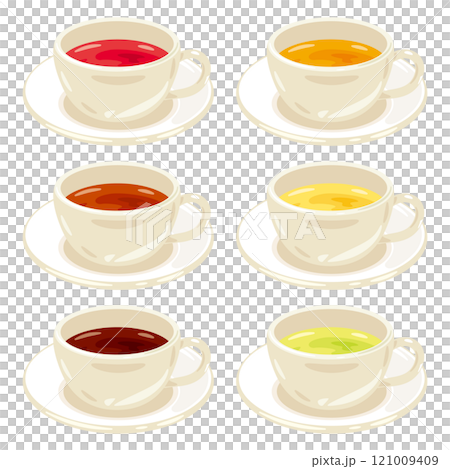 Tea cup set with tea 121009409