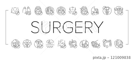 surgery health medical skin icons set vector 121009838