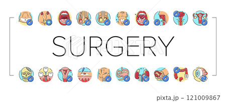 surgery health medical skin icons set vector 121009867
