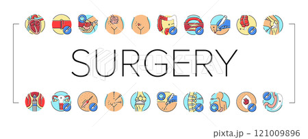 surgery doctor surgeon hospital icons set vector surgery doctor surgeon hospital icons set vector 121009896
