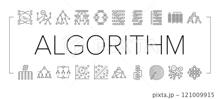algorithm data technology ai icons set vector algorithm data technology ai icons set vector 121009915