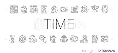 time management clock work icons set vector 121009920