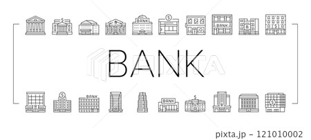 bank building money business icons set vector bank building money business icons set vector 121010002